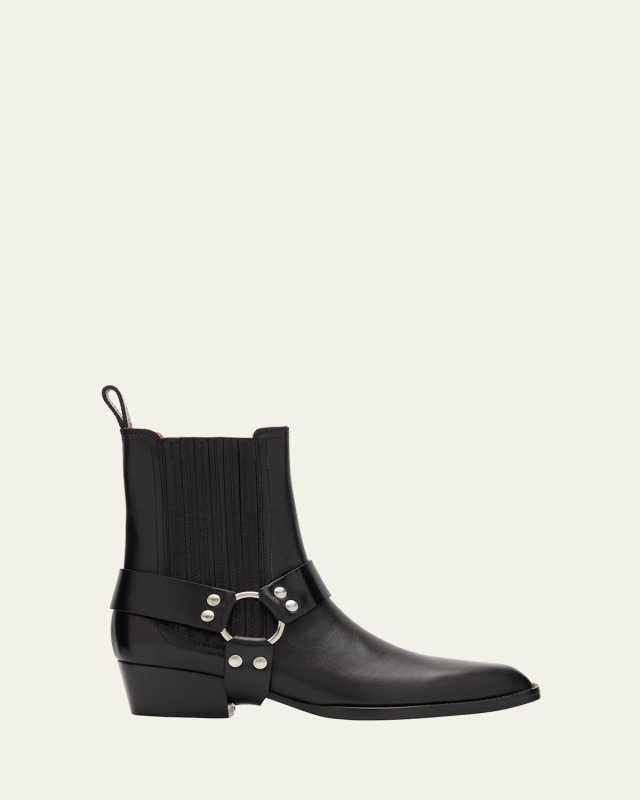 Helena Leather Moto Ankle Boots